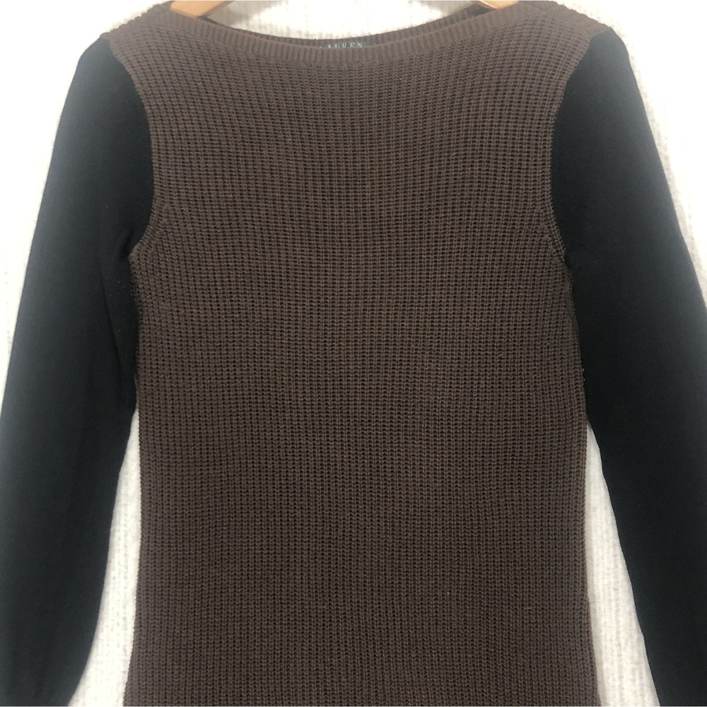 Lauren Ralph Lauren Brown Knit Sleeveless Dress‎ Black Long Sleeve S
